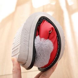 Women Soft Furry Waterproof Slip Resistant Warm Lining Indoor Slippers