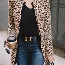 women's leopard print fashion casual jacket HE1607-04-02