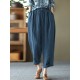 Leisure Solid Cotton Pocket Casual Cotton Pants