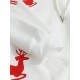 Women Christmas Printed Antler Fleece Thick Casual Hooded Sweatshirt