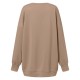 Women Puff Sleeve Crew Neck Solid Color Hem Long Sleeve Sweatshirts