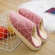 Women Casual Geometric Printing Closed Toe Warm Lining Home Slippers