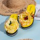 Women Flowers Butterfly Decor Clip Toe Beach Platform Slippers