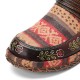  Genuine Leather Handmade Patchwork Comfy Retro Ethnic Pattern Flat Shoes