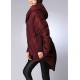 Trendy Mulberry hooded zippered Cloak Sleeves Winter Duck Down coat