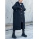 Fine black winter parkas oversize hooded zippered winter coats