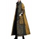 Beautiful Yellow Stand Collar Button Winter Cotton Parka Long sleeve