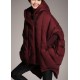 Trendy Mulberry hooded zippered Cloak Sleeves Winter Duck Down coat