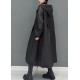 Women Black Hooded Pockets Fine Cotton Filled Witner Coat Winter