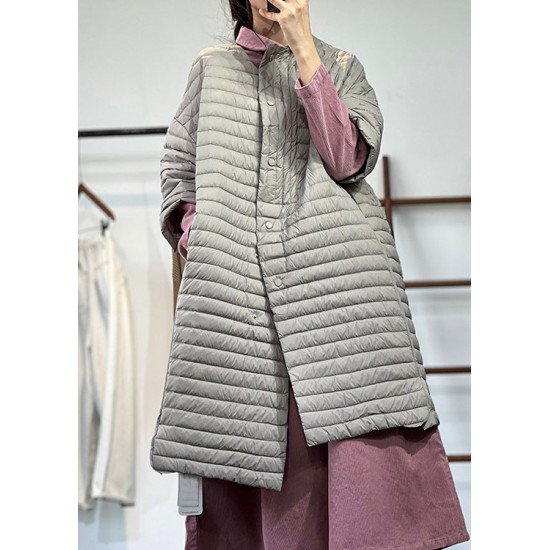 Plus Size Yellow Button Pockets Patchwork Thin Parka Winter