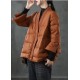 Caramel V Neck Button Thick fashion Winter Duck Down Jackets