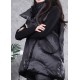 Beautiful Black Peter Pan Collar zippered Duck Down Winter down vest