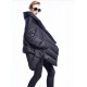 Black fashion Cloak asymmetrical design Thick Winter Duck Down Coat