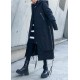 Fine black winter parkas oversize hooded zippered winter coats
