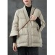 Caramel V Neck Button Thick fashion Winter Duck Down Jackets