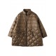 Boutique Chocolate zippered Pockets Loose Winter Down Coat