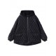 Luxury Black hooded zippered Patchwork Winter Winter Coats Long sleeve