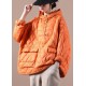 Literary Orange Plus Size Hooded Pullover Short Puffers Jackets(Free Shipping + Limited Stock)