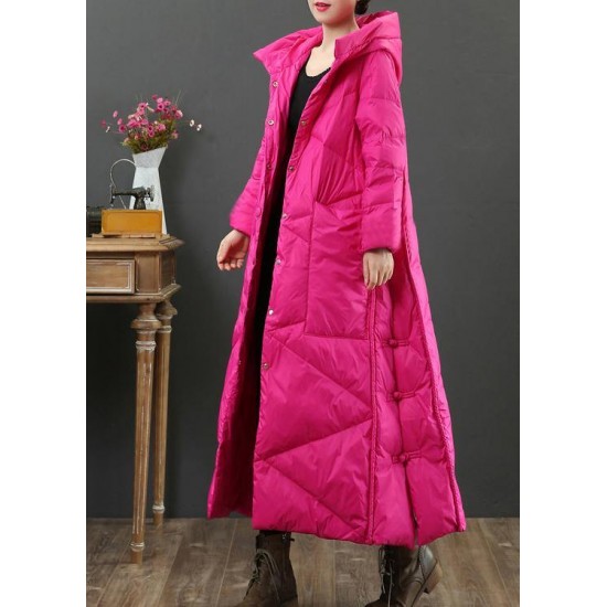 Luxury Loose fitting womens parka Jackets rose hooded Button Down warm winter coat