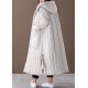 Free Shipping-luxury Plus Size Winter Overcoat Beige Hooded Large Pockets Coat