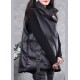 Beautiful Black Peter Pan Collar zippered Duck Down Winter down vest