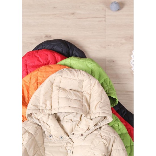 2025 Loose Fitting Winter Puffer Jacket Hooded Green Down Coat