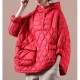 Literary Orange Plus Size Hooded Pullover Short Puffers Jackets(Free Shipping + Limited Stock)