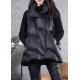 Beautiful Black Peter Pan Collar zippered Duck Down Winter down vest