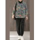 Casual retro Print Button Fall Denim Coat