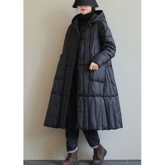 Boho Black fashion Loose Pockets Winter down coat