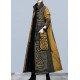 Beautiful Yellow Stand Collar Button Winter Cotton Parka Long sleeve