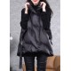 Beautiful Black Peter Pan Collar zippered Duck Down Winter down vest