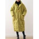 2025 Warm Yellow Down Coat original design literary retro overcoat