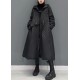 Women Black Hooded Pockets Fine Cotton Filled Witner Coat Winter