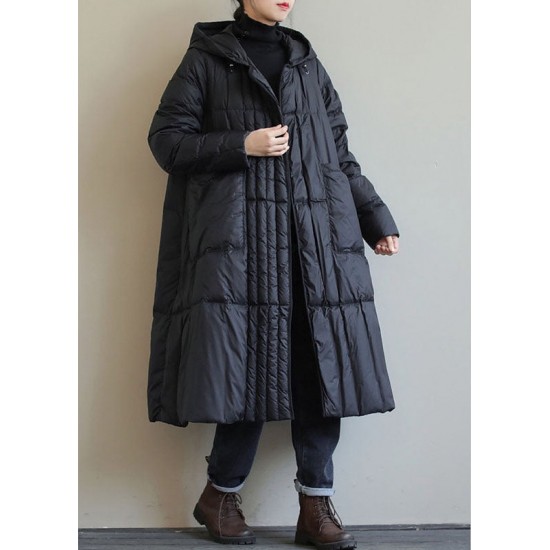 Boho Black fashion Loose Pockets Winter down coat