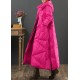 Luxury Loose fitting womens parka Jackets rose hooded Button Down warm winter coat
