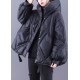 Beautiful Black hooded Loose zippered Warm Winter Duck Down Jacket