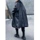 New oversized long jackets winter coats black zippered wool overcoat