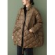Boutique Chocolate zippered Pockets Loose Winter Down Coat