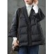Caramel V Neck Button Thick fashion Winter Duck Down Jackets
