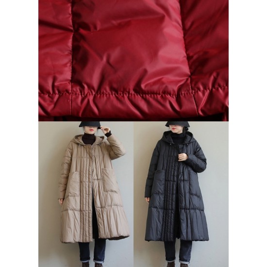 Boho Black fashion Loose Pockets Winter down coat