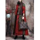 Boutique Green Print Pockets Thick Cotton Winter Long sleeve Coat