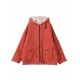 Fashion Orange hooded zippered Pockets Loose Winter parkas Coat