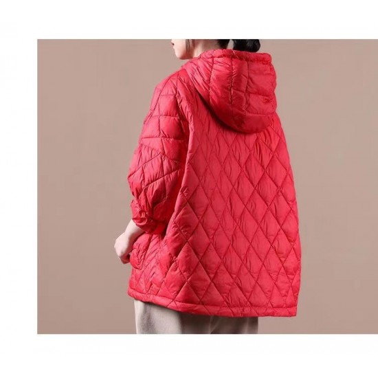 2025 Loose Fitting Winter Puffer Jacket Hooded Green Down Coat