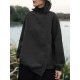 Women Rhombic Turtleneck Thic Full Sleeve Spliced Irregular Hem Pullover Sweatshirt